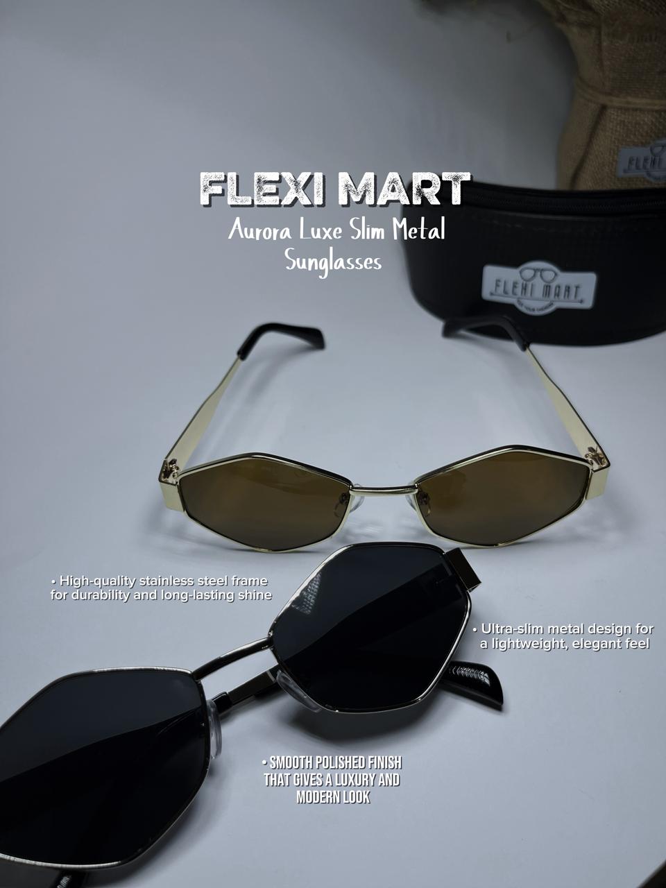 Aurora Luxe Slim Metal Sunglasses