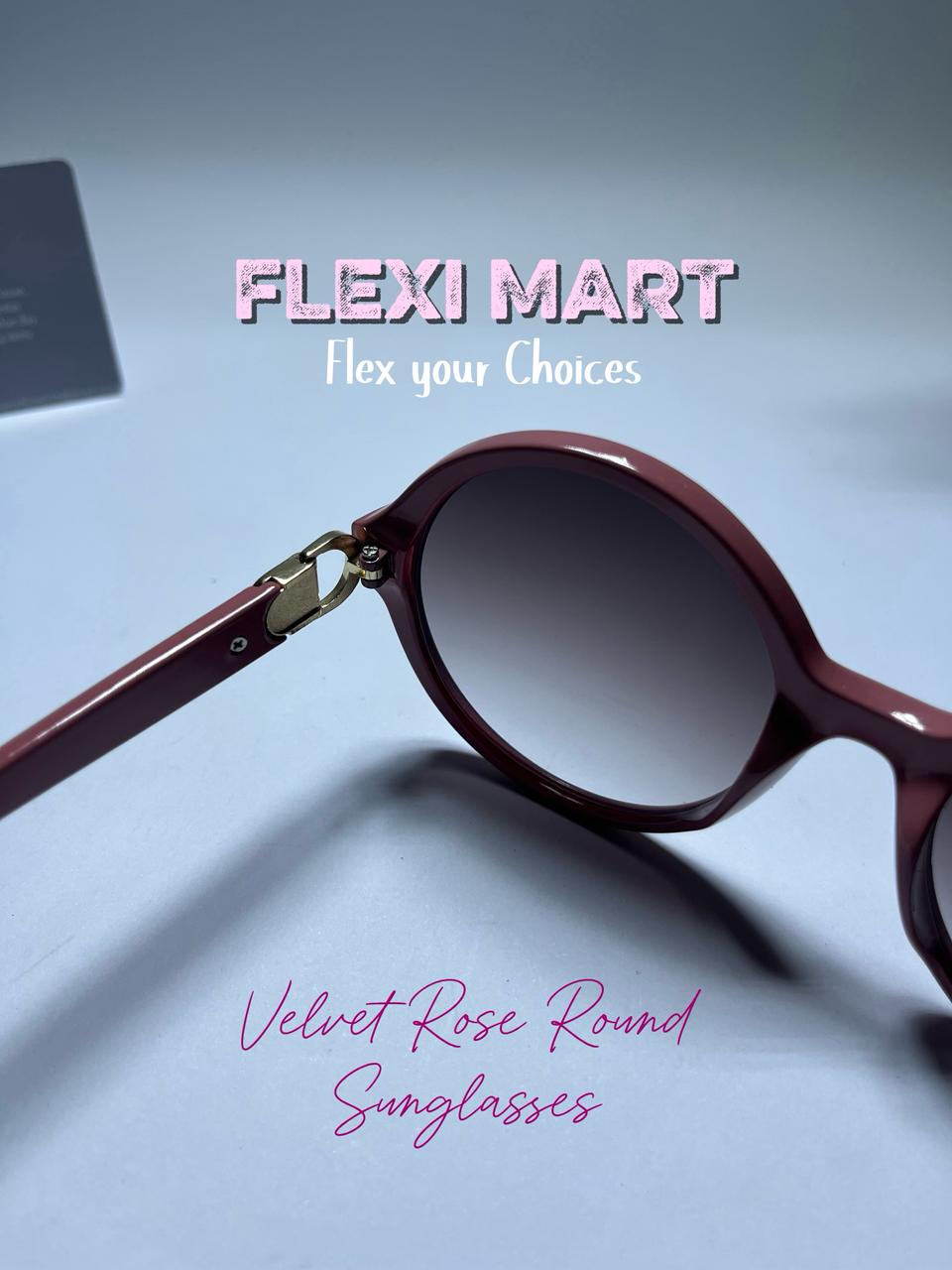 Velvet-Rose Luxe Round Sunglasses