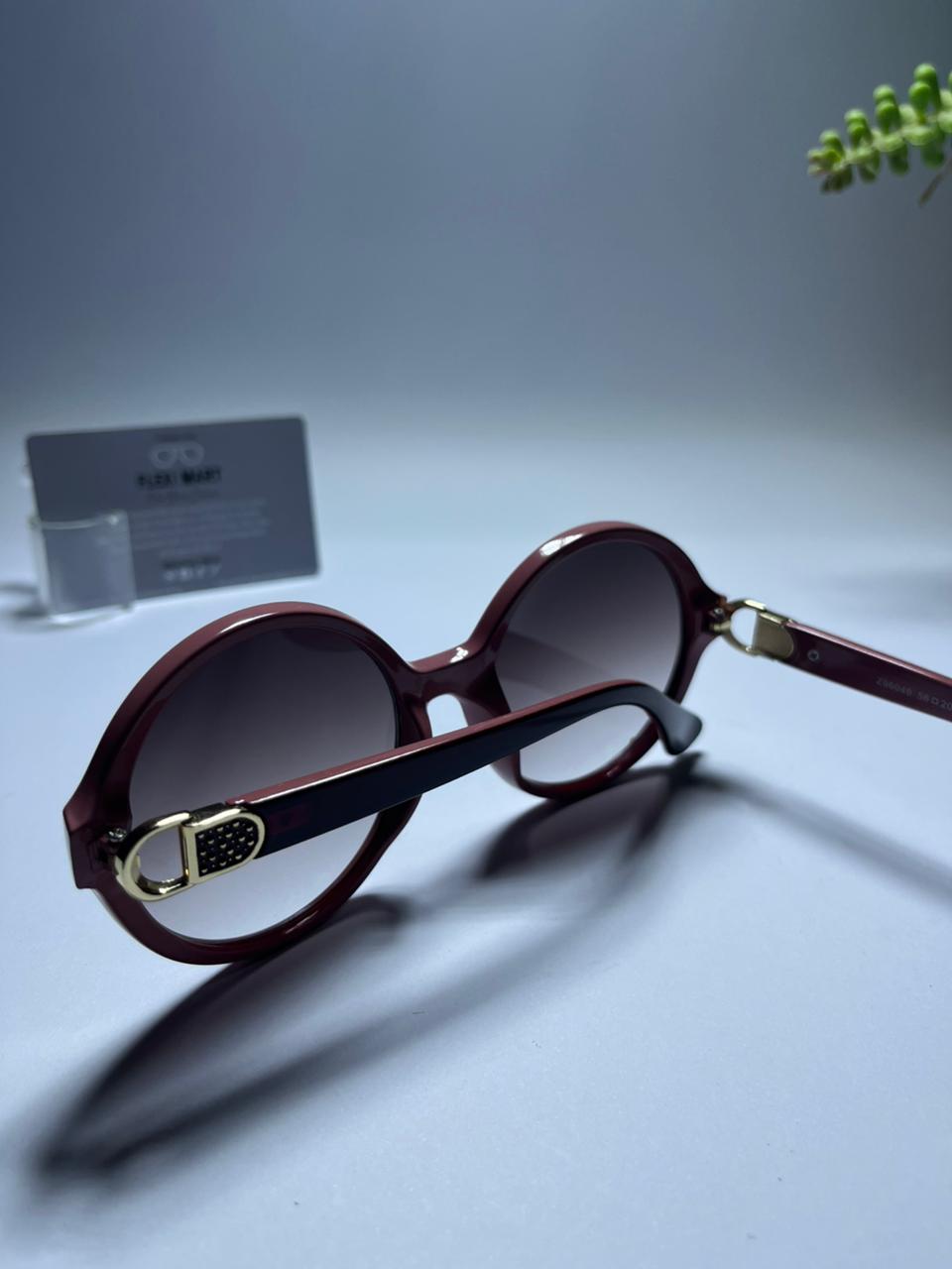 Velvet-Rose Luxe Round Sunglasses